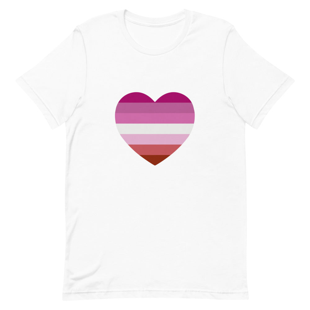 Pink Lesbian Flag Heart T-Shirt T-shirts The Rainbow Stores