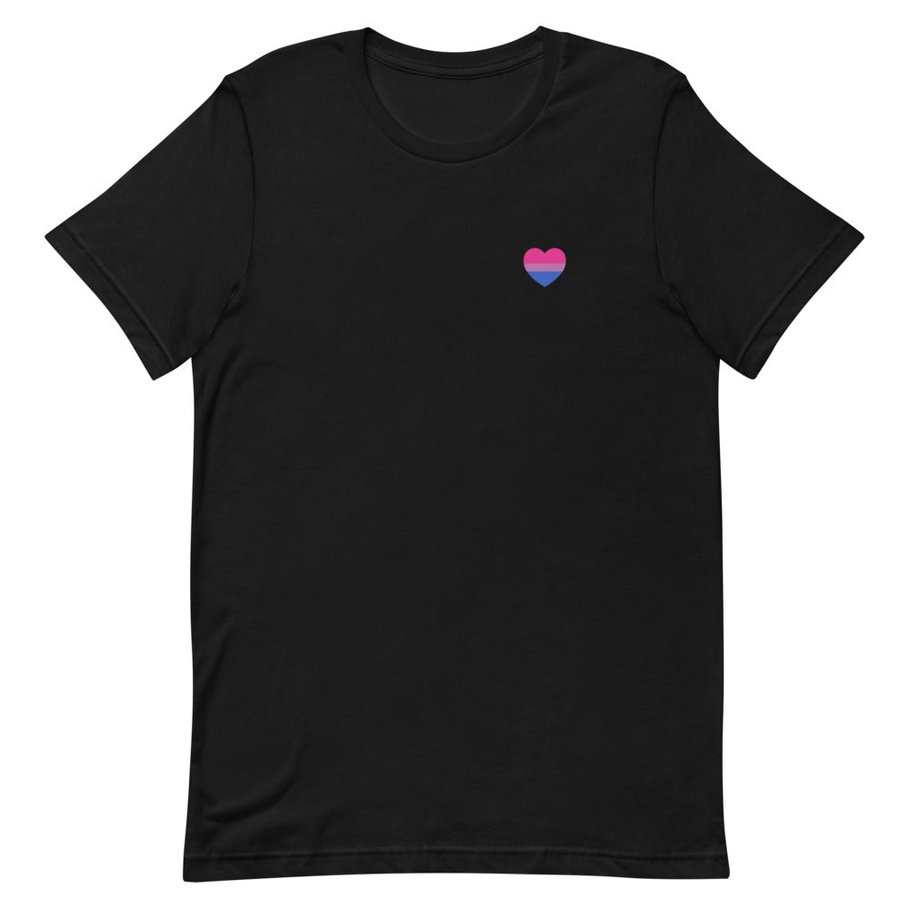 Bisexual Pride Flag Small Heart T-Shirt T-shirts The Rainbow Stores