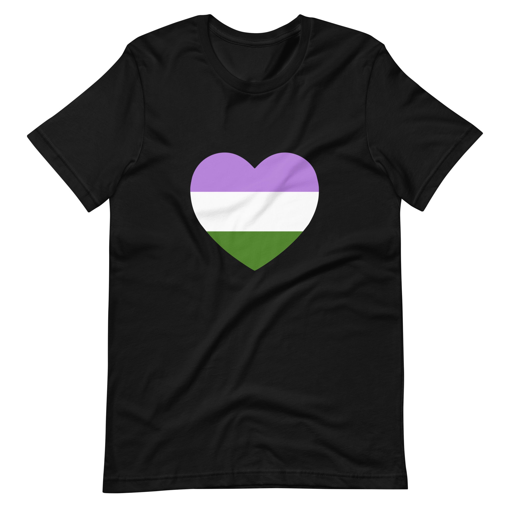 Genderqueer Pride Flag Heart T-Shirt T-shirts The Rainbow Stores