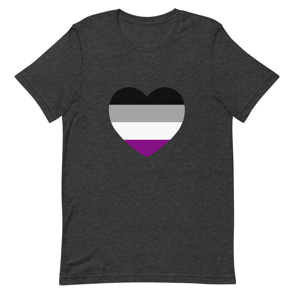 Asexual Pride Flag Heart T-Shirt T-shirts The Rainbow Stores