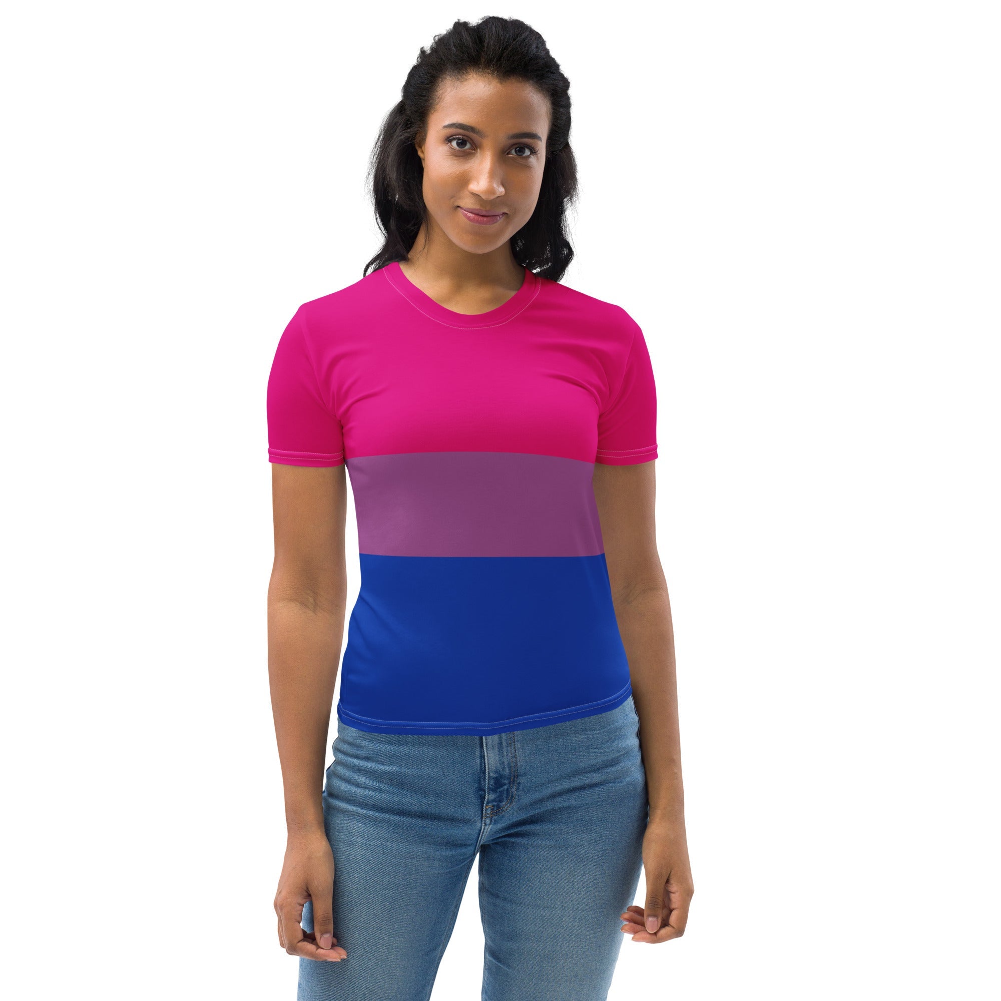 Bisexual Pride Flag Fitted T-shirt AOP T-shirts The Rainbow Stores