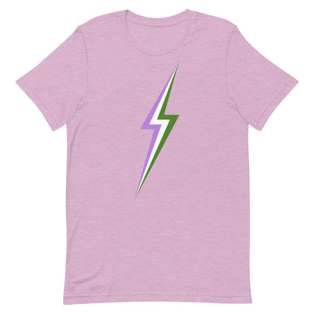 Genderqueer Lightning T-Shirt T-shirts The Rainbow Stores