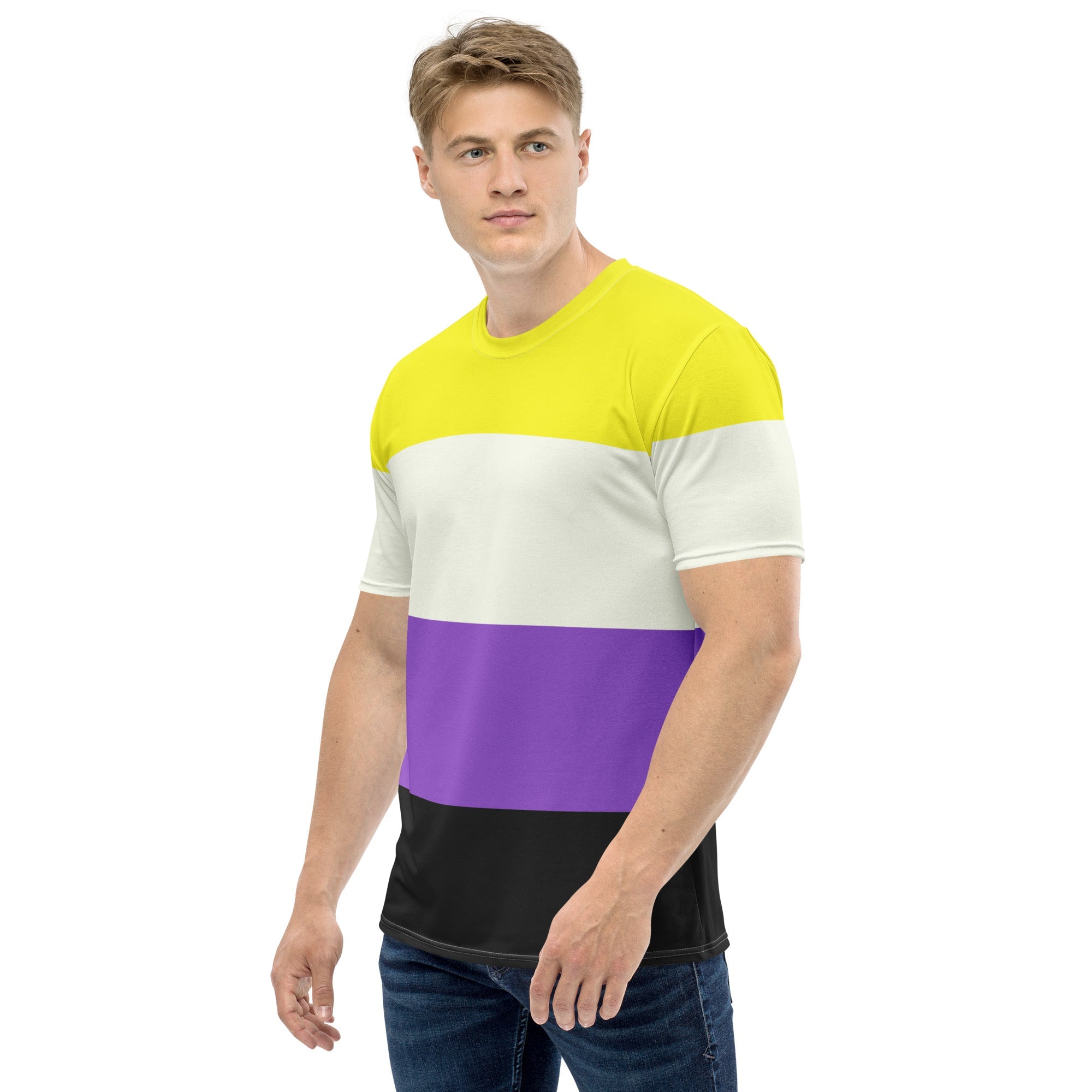 Non-Binary Pride Flag T-shirt AOP T-shirts The Rainbow Stores