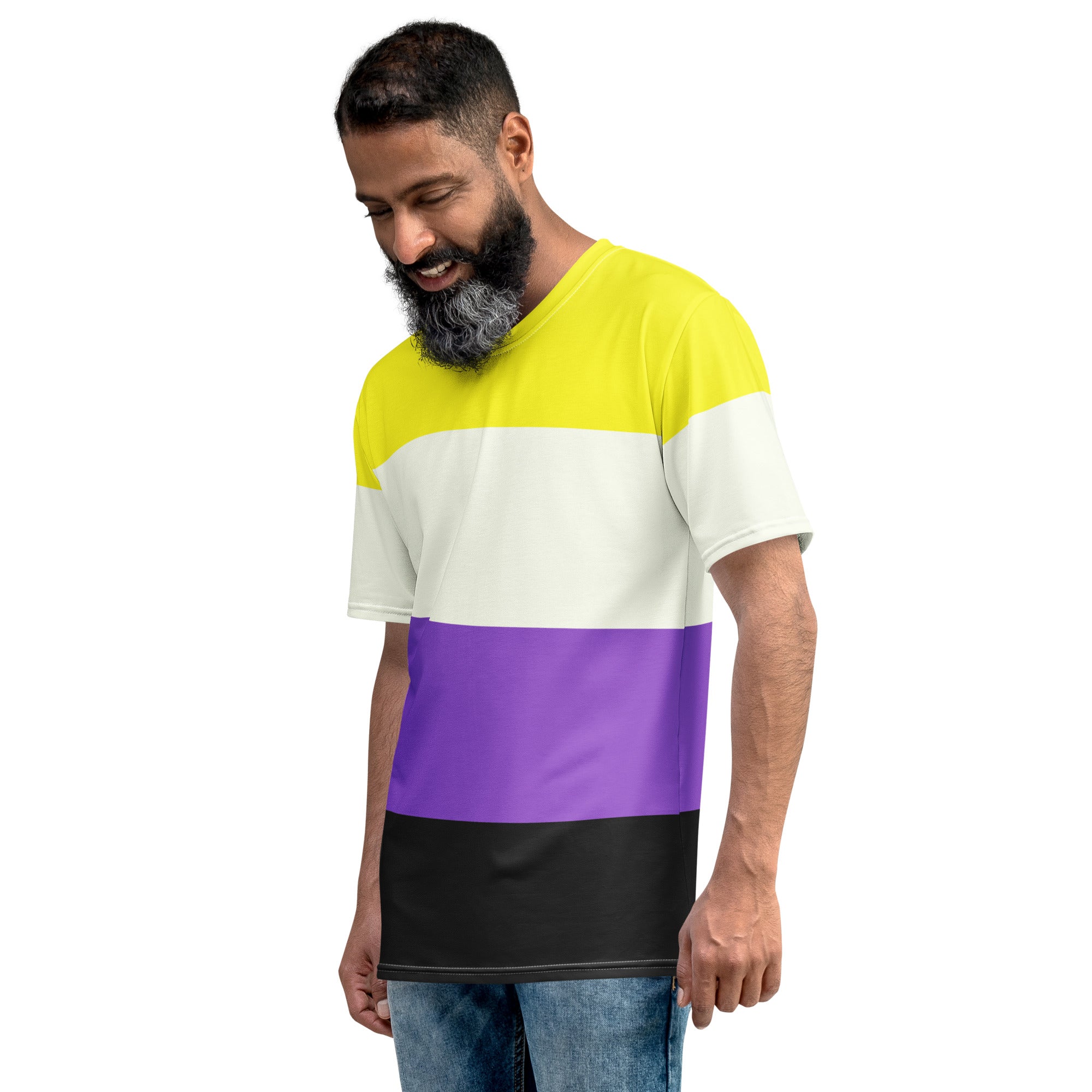 Non-Binary Pride Flag T-shirt AOP T-shirts The Rainbow Stores