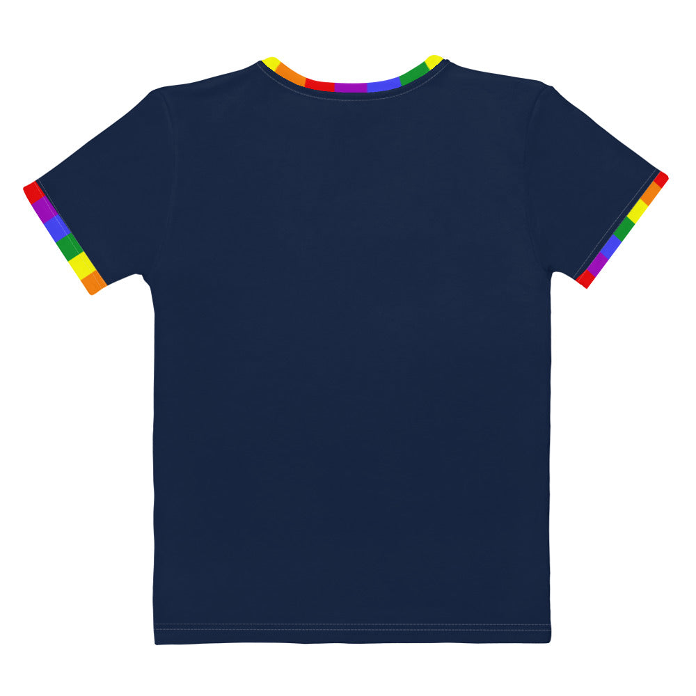 Classic Rainbow Pride Flag Trim Fitted T-shirt AOP T-shirts The Rainbow Stores