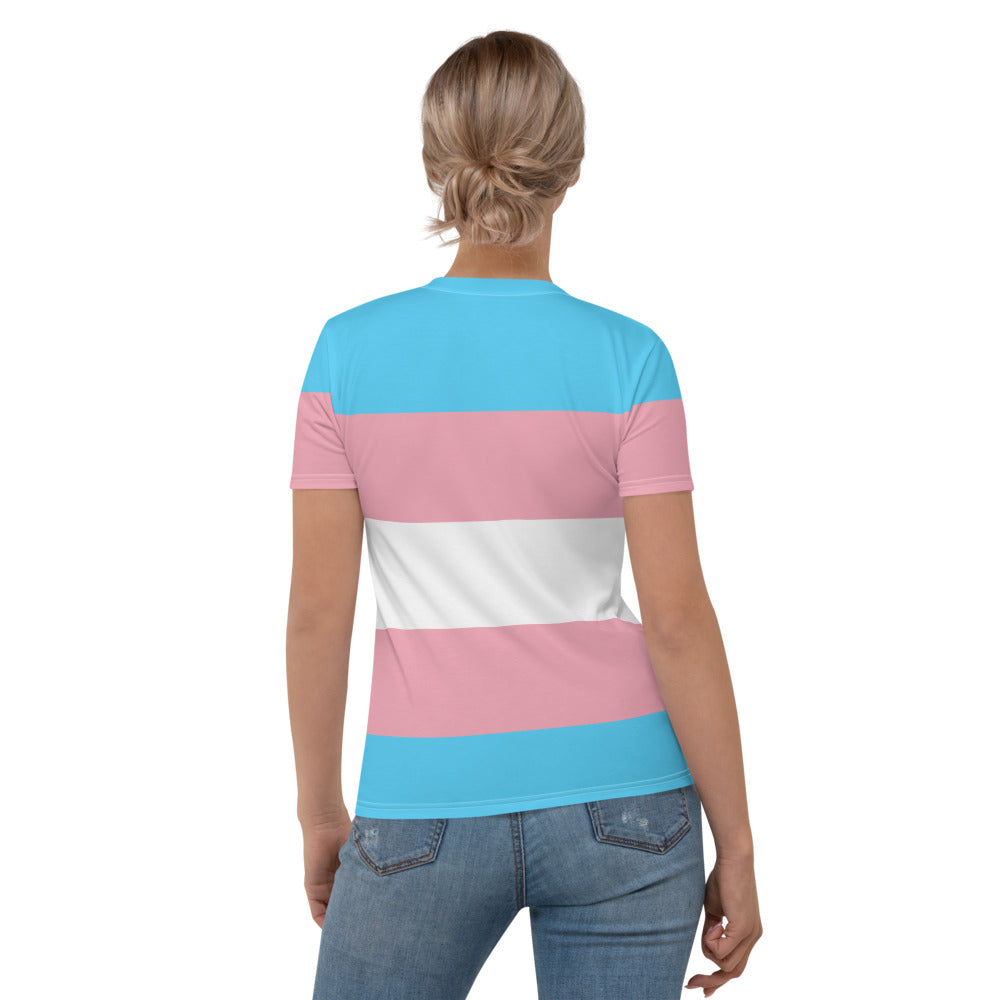Trans Pride Flag Fitted T-shirt AOP T-shirts The Rainbow Stores