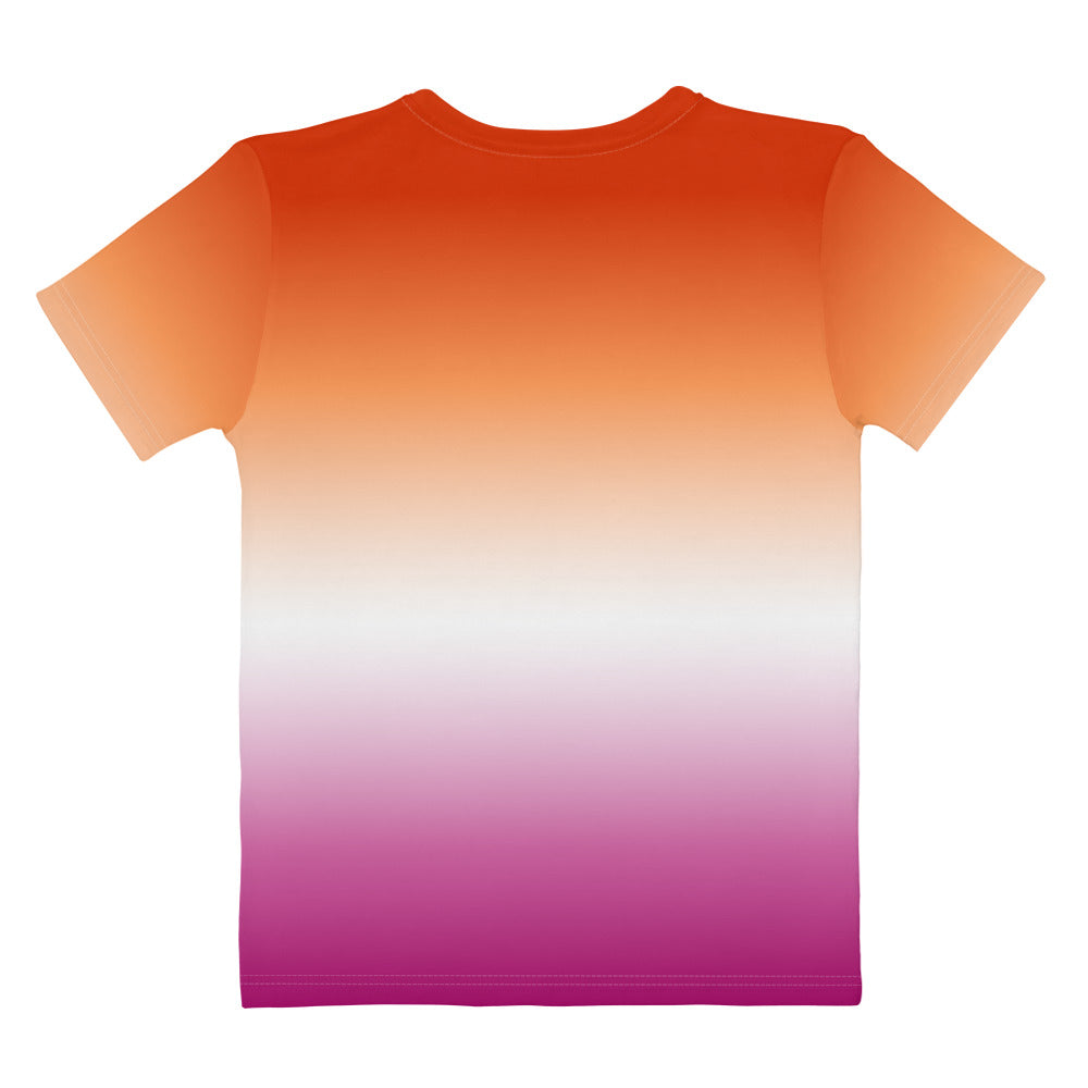 Lesbian Ombre Pride Flag Fitted T-shirt AOP T-shirts The Rainbow Stores