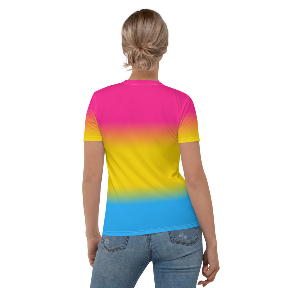 Pansexual Ombre Pride Flag Fitted T-shirt AOP T-shirts The Rainbow Stores