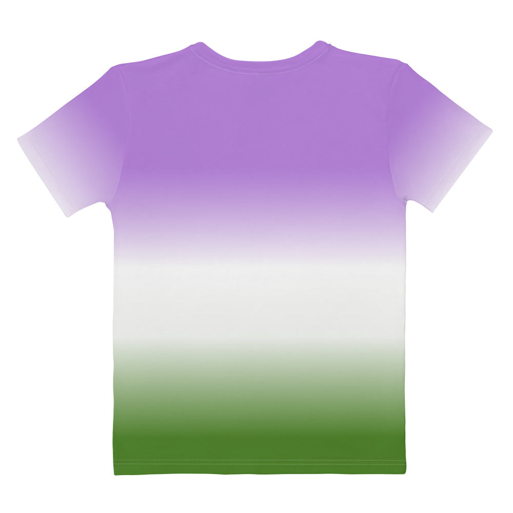 Genderqueer Ombre Pride Flag Fitted T-shirt AOP T-shirts The Rainbow Stores