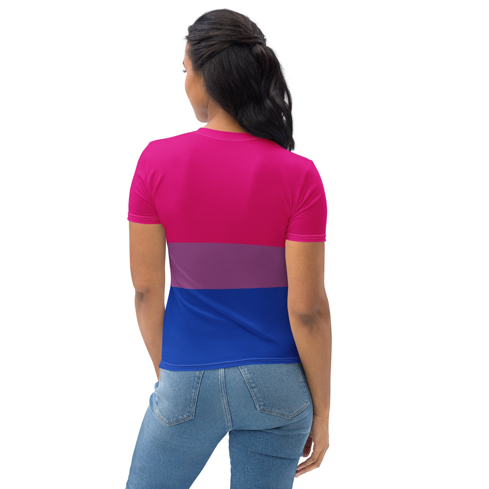 Bisexual Pride Flag Fitted T-shirt AOP T-shirts The Rainbow Stores