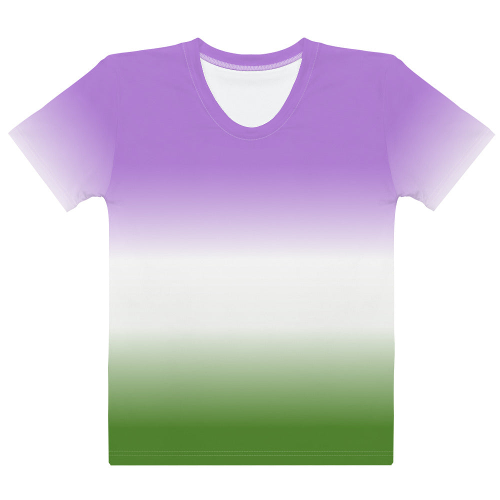 Genderqueer Ombre Pride Flag Fitted T-shirt AOP T-shirts The Rainbow Stores
