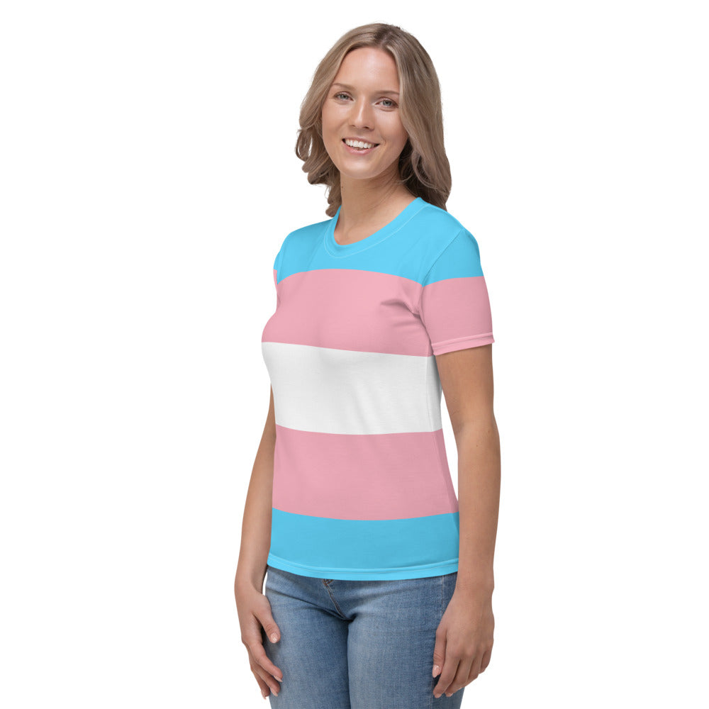 Trans Pride Flag Fitted T-shirt AOP T-shirts The Rainbow Stores