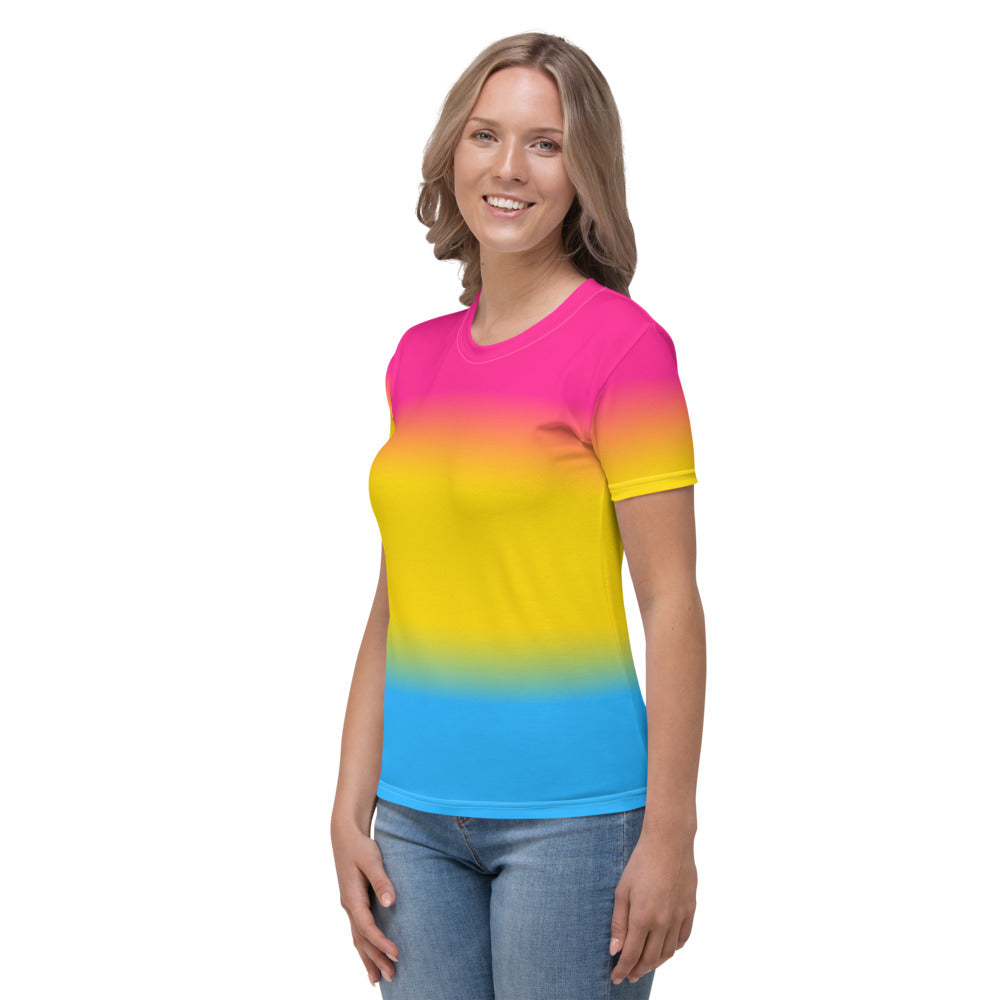 Pansexual Ombre Pride Flag Fitted T-shirt AOP T-shirts The Rainbow Stores