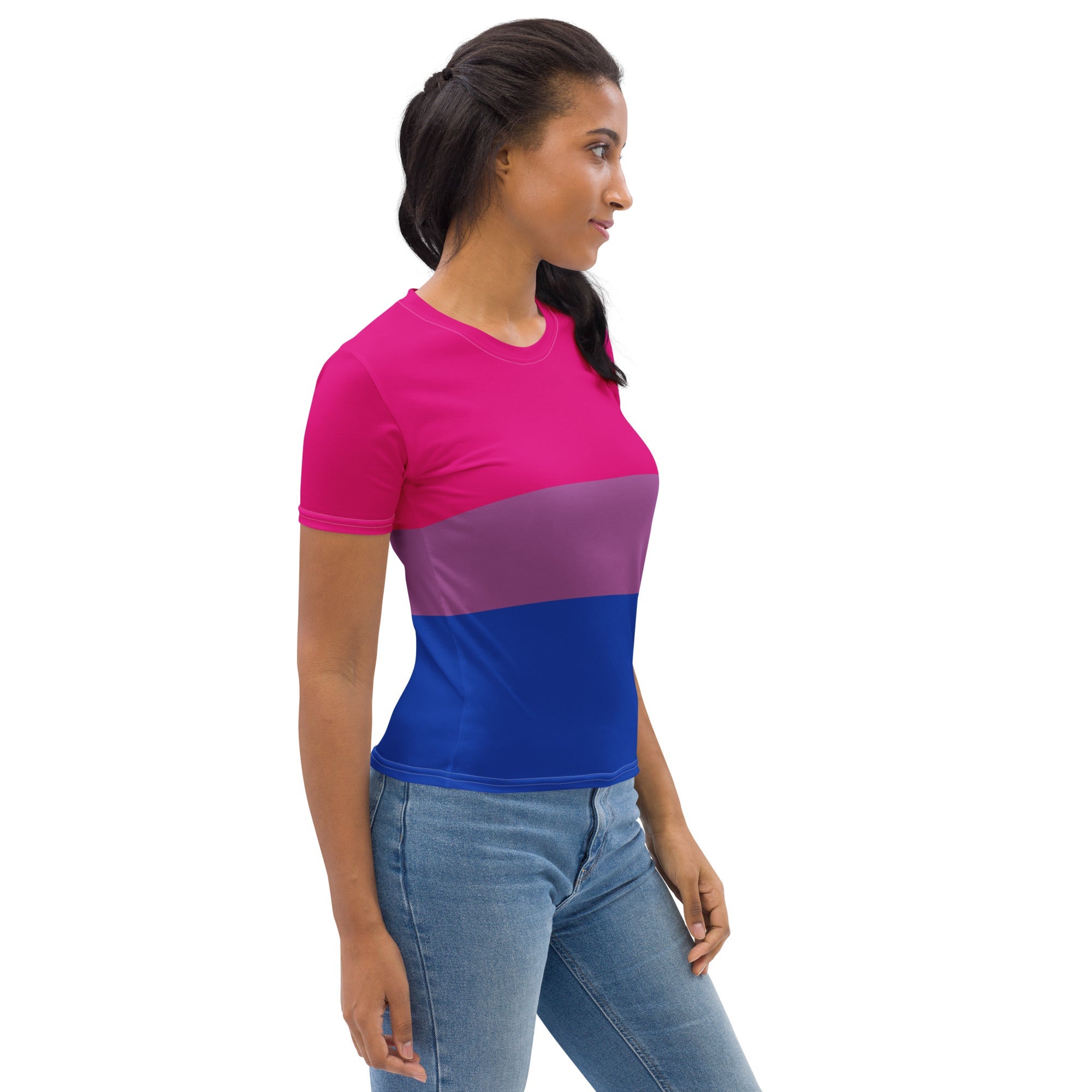 Bisexual Pride Flag Fitted T-shirt AOP T-shirts The Rainbow Stores
