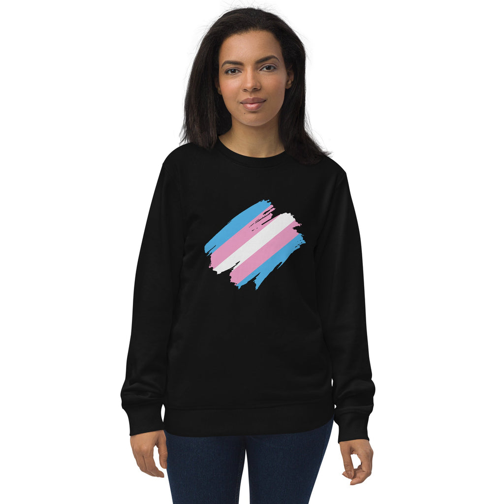 Trans Pride Brush Strokes Organic Sweatshirt Sweatshirts SOL's The Rainbow Stores