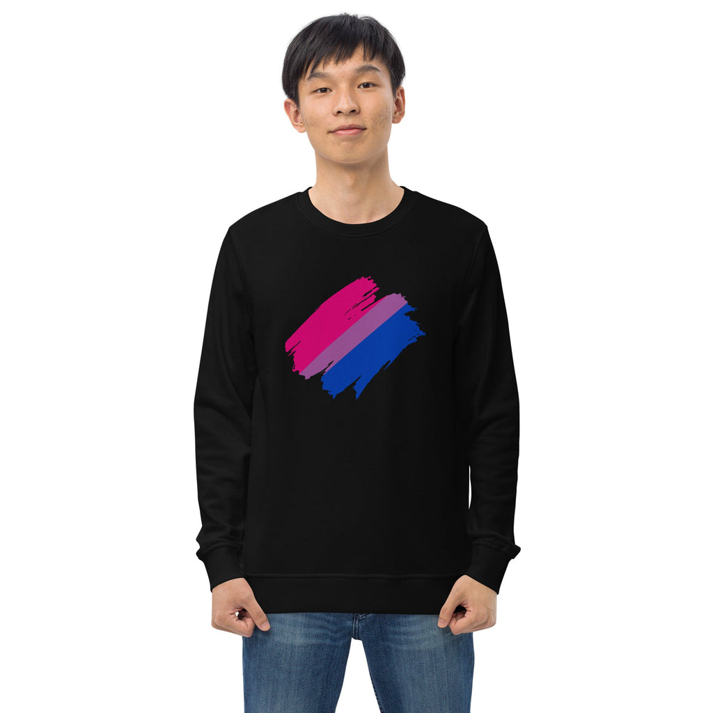 Bisexual Brush Strokes Organic Sweatshirt Sweatshirts SOL's The Rainbow Stores