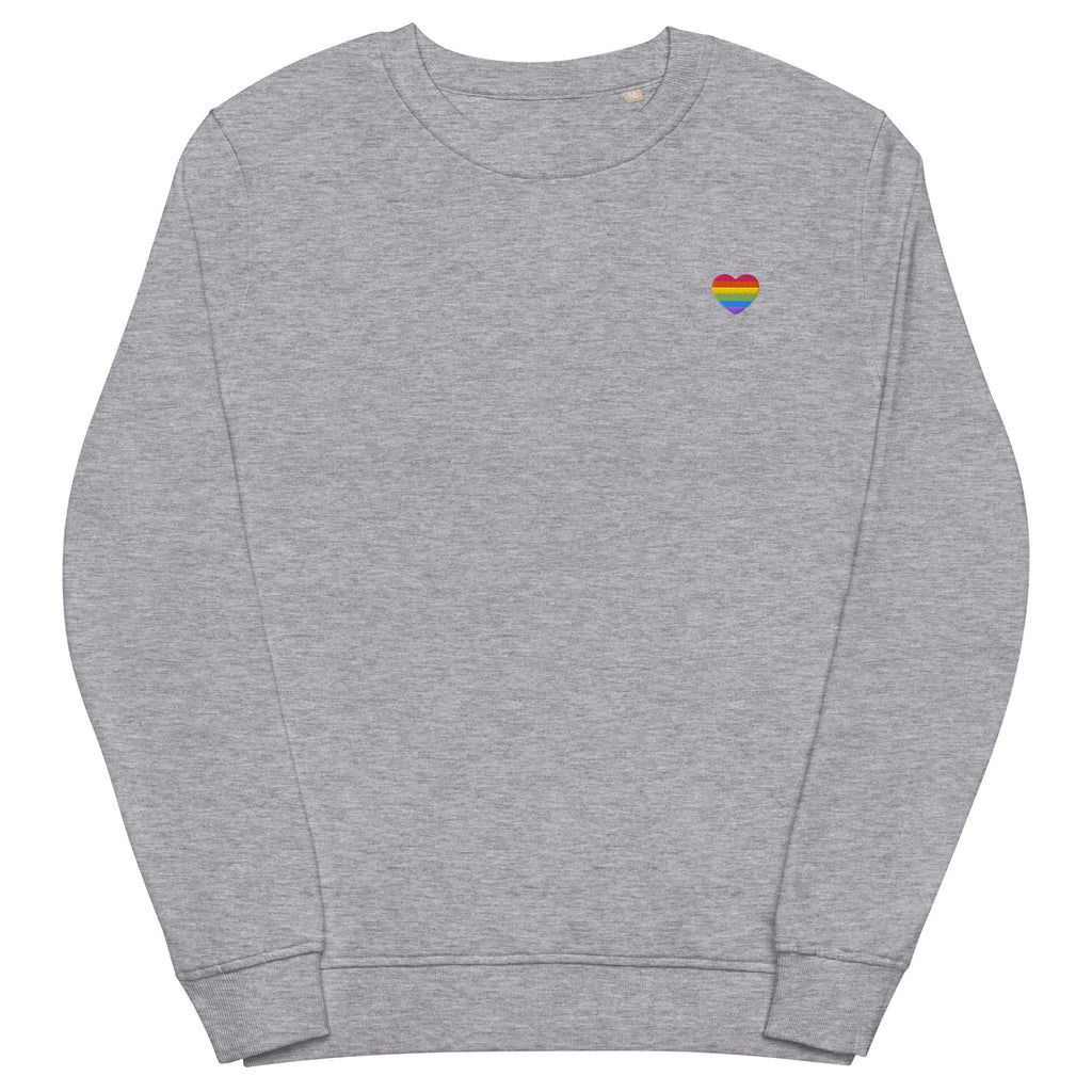 Rainbow Heart Embroidered Organic Sweatshirt Sweatshirts SOL's The Rainbow Stores