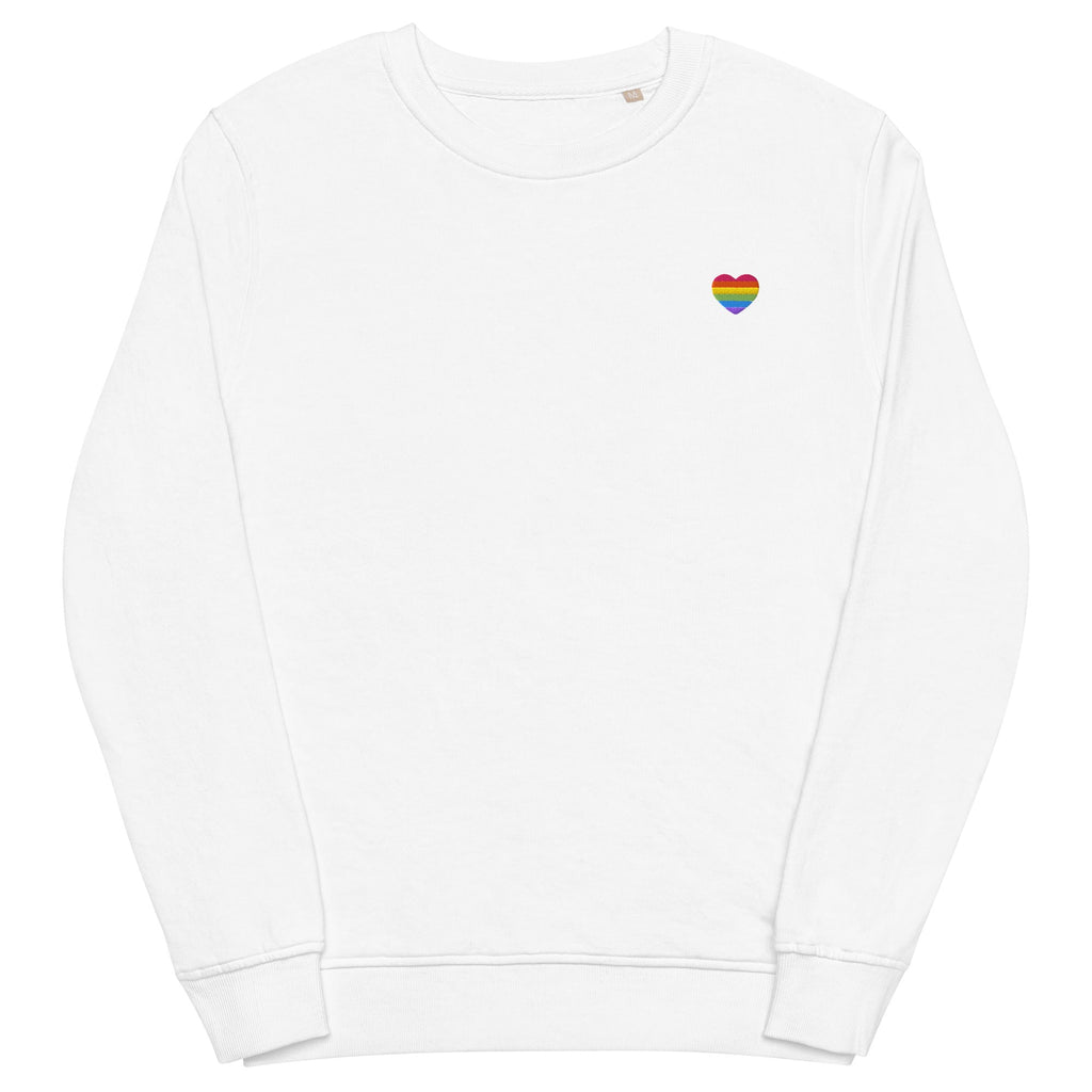 Rainbow Heart Embroidered Organic Sweatshirt Sweatshirts SOL's The Rainbow Stores