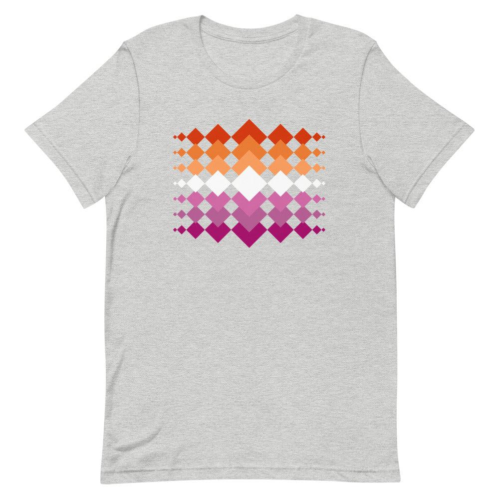Lesbian Flag Interlocking Diamonds T-Shirt T-shirts The Rainbow Stores