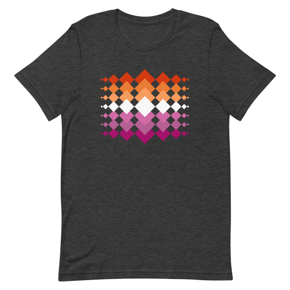 Lesbian Flag Interlocking Diamonds T-Shirt T-shirts The Rainbow Stores