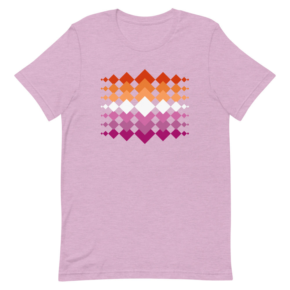 Lesbian Flag Interlocking Diamonds T-Shirt T-shirts The Rainbow Stores