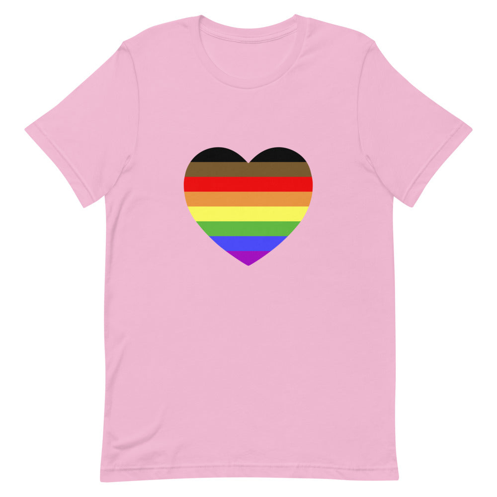 POC Inclusive Rainbow Pride Flag Heart T-Shirt T-shirts The Rainbow Stores