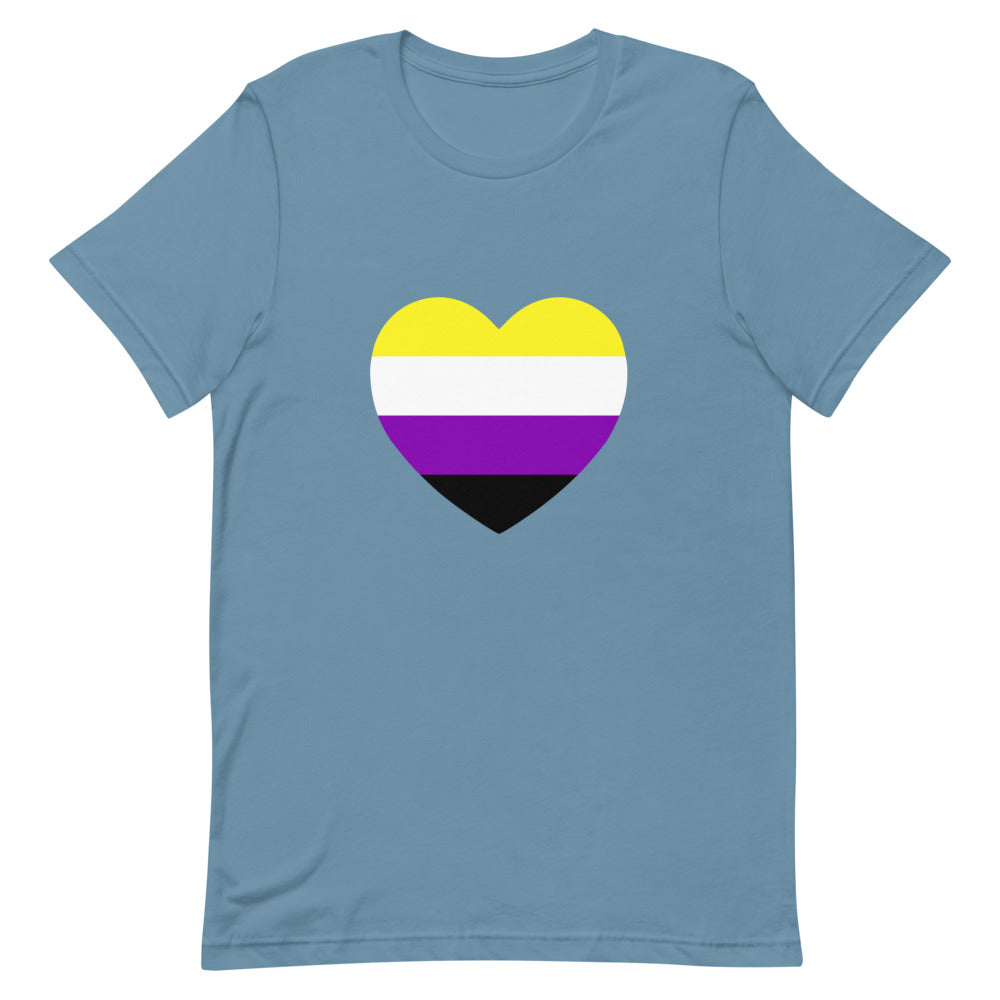 Non-Binary Heart Flag T-Shirt T-shirts The Rainbow Stores