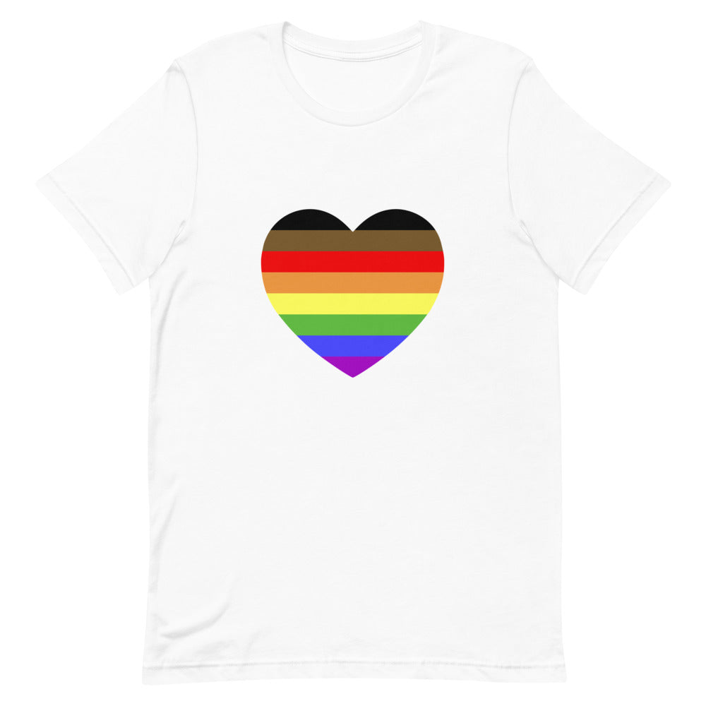 POC Inclusive Rainbow Pride Flag Heart T-Shirt T-shirts The Rainbow Stores