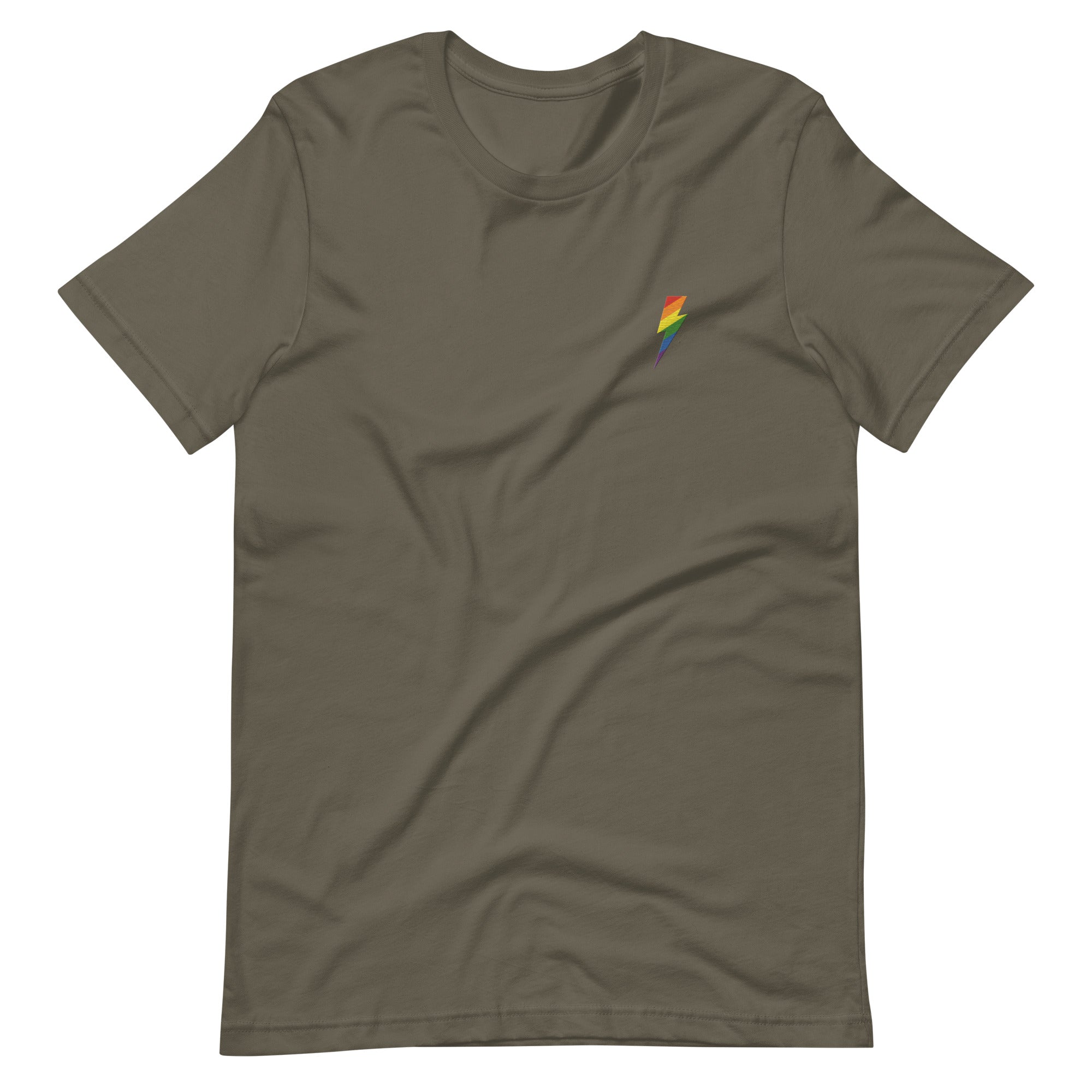 Embroidered Rainbow Lightning Strike T-Shirt