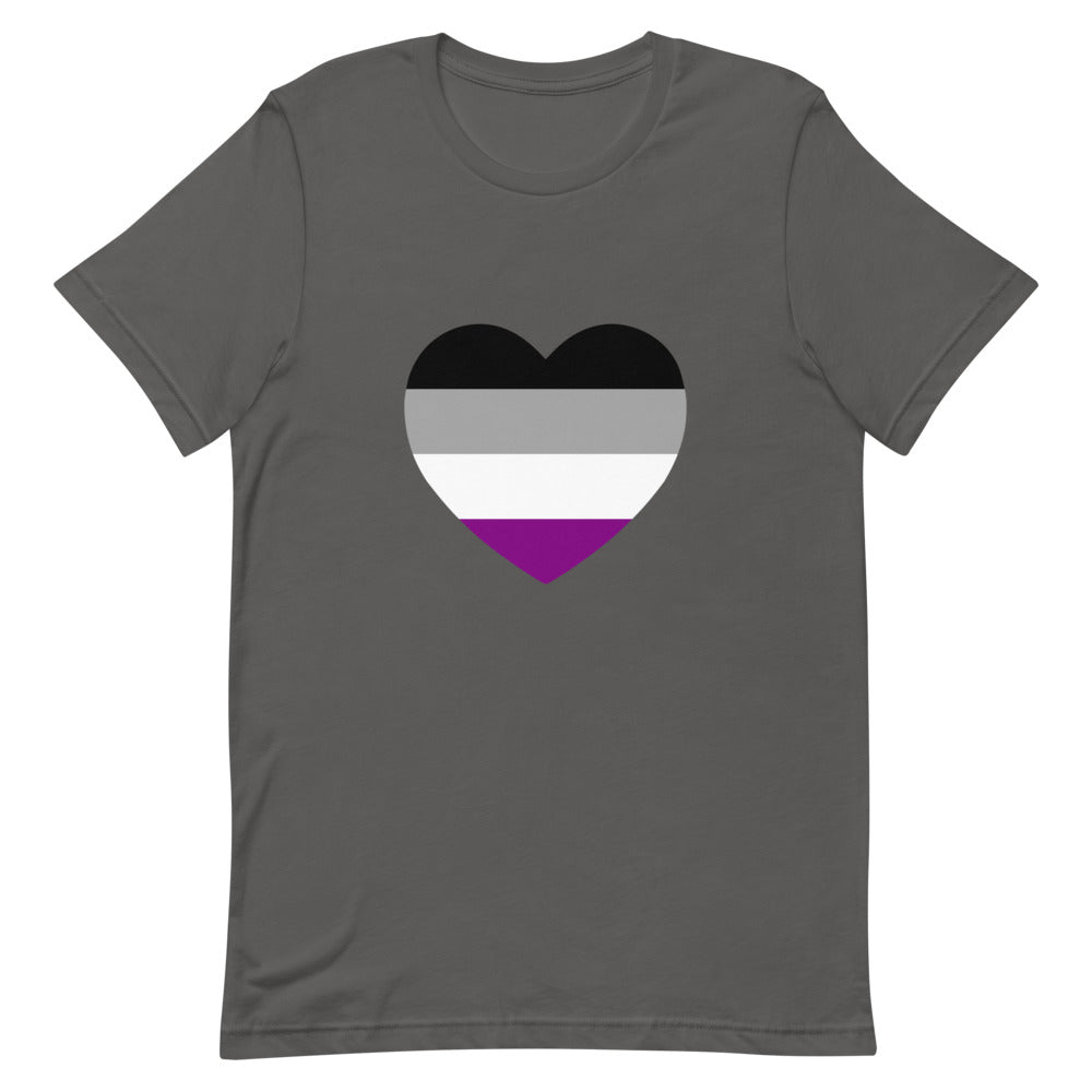 Asexual Pride Flag Heart T-Shirt T-shirts The Rainbow Stores