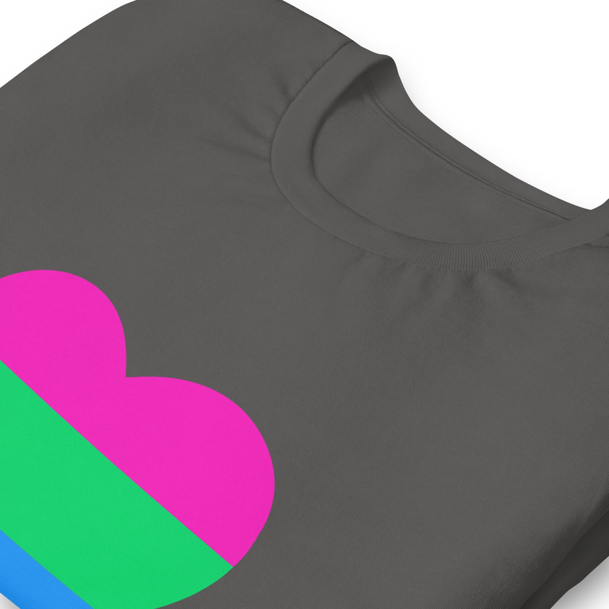 Polysexual Pride Flag Heart T-Shirt T-shirts The Rainbow Stores
