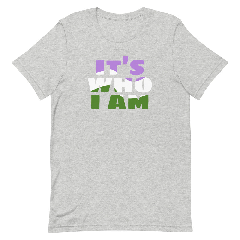 It's Who I Am (Genderqueer Flag) T-Shirt T-shirts The Rainbow Stores