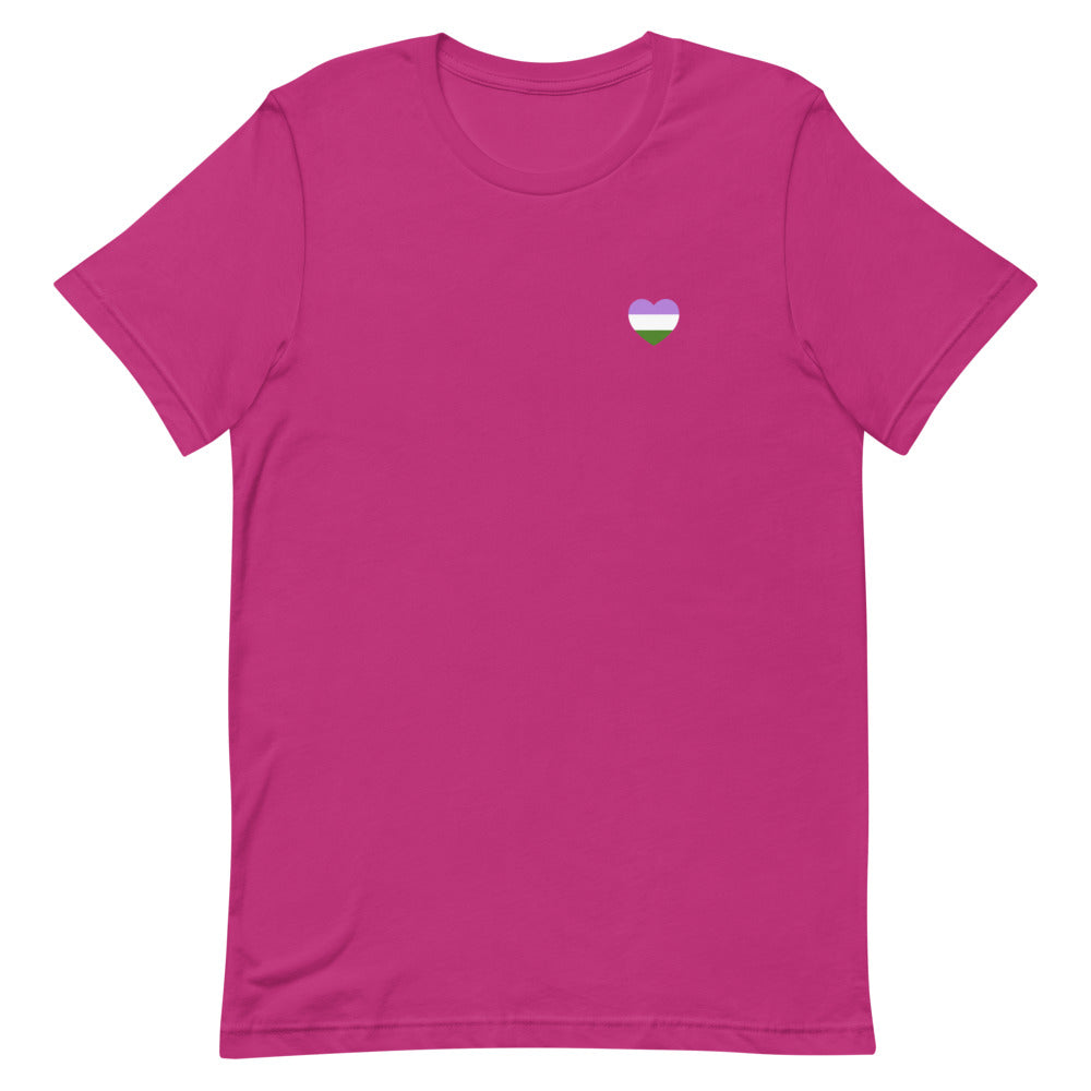 Genderqueer Pride Flag Small Heart T-Shirt