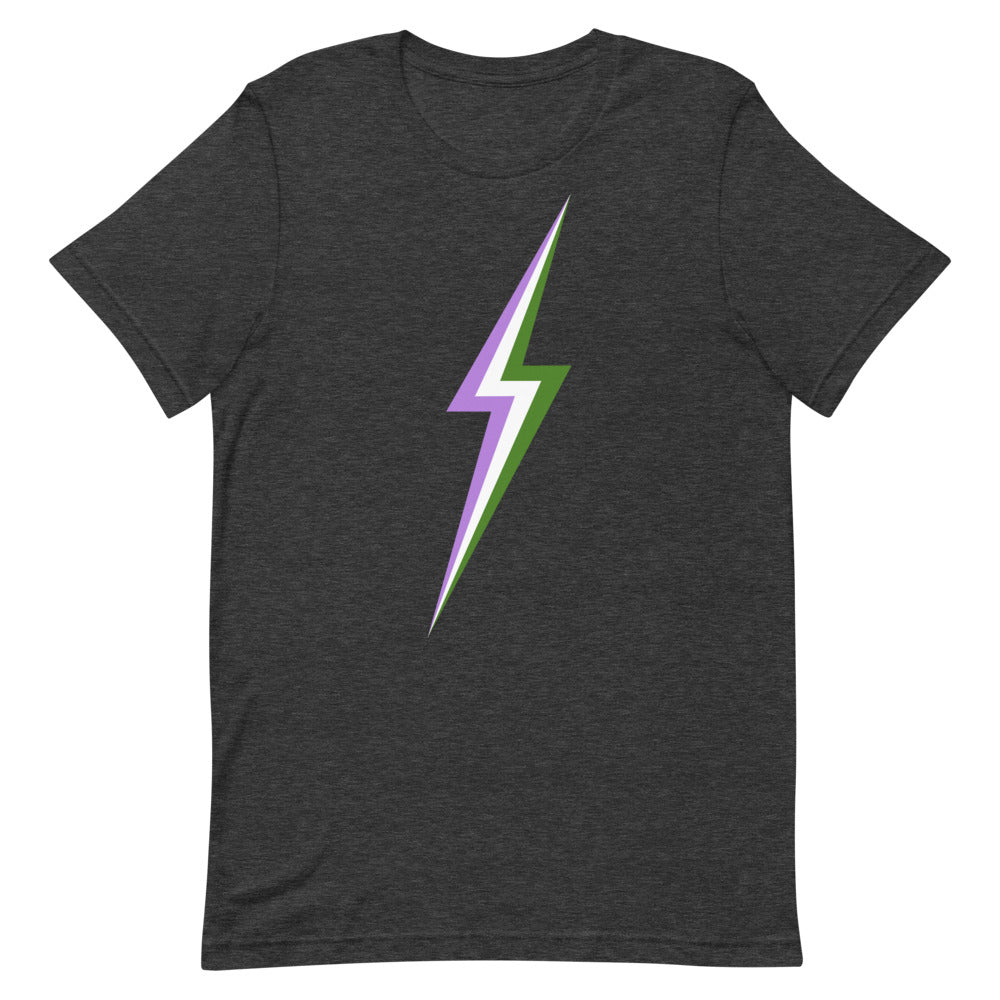 Genderqueer Lightning T-Shirt T-shirts The Rainbow Stores