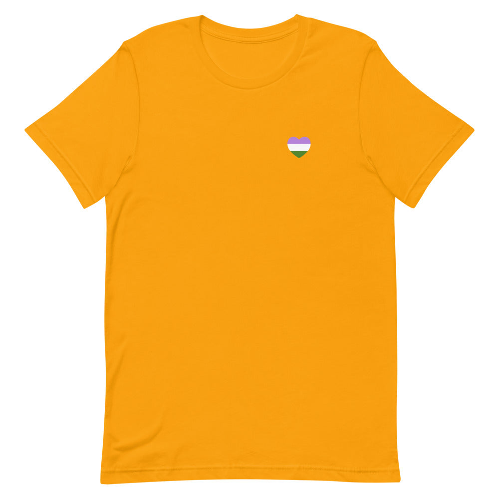 Genderqueer Pride Flag Small Heart T-Shirt