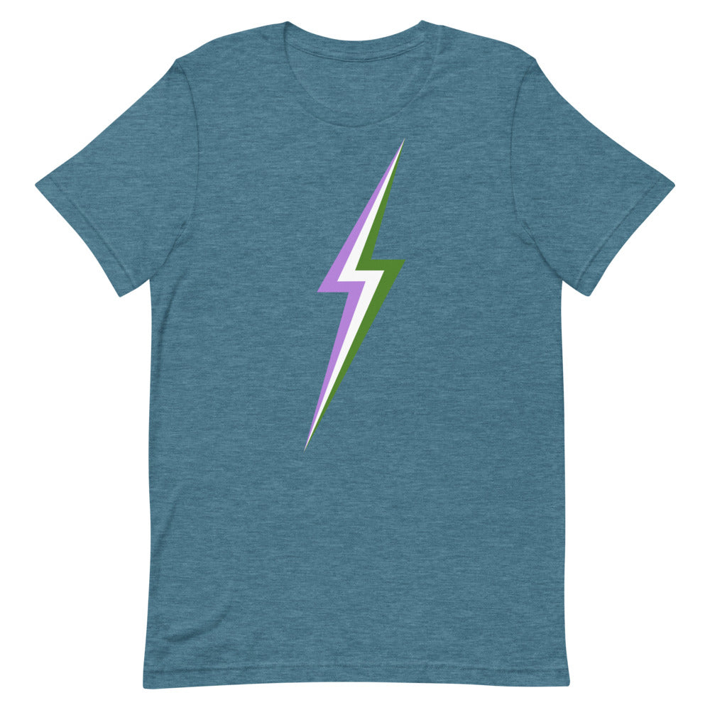 Genderqueer Lightning T-Shirt T-shirts The Rainbow Stores