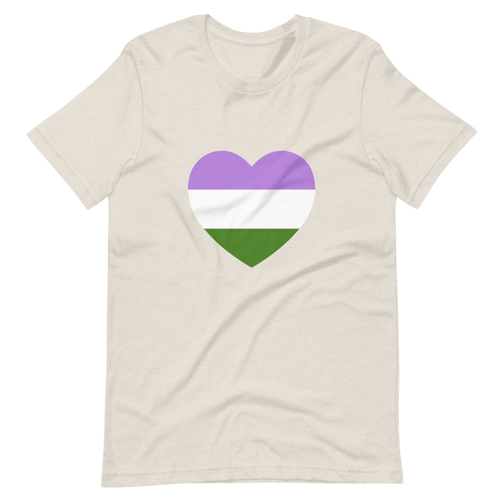 Genderqueer Pride Flag Heart T-Shirt T-shirts The Rainbow Stores