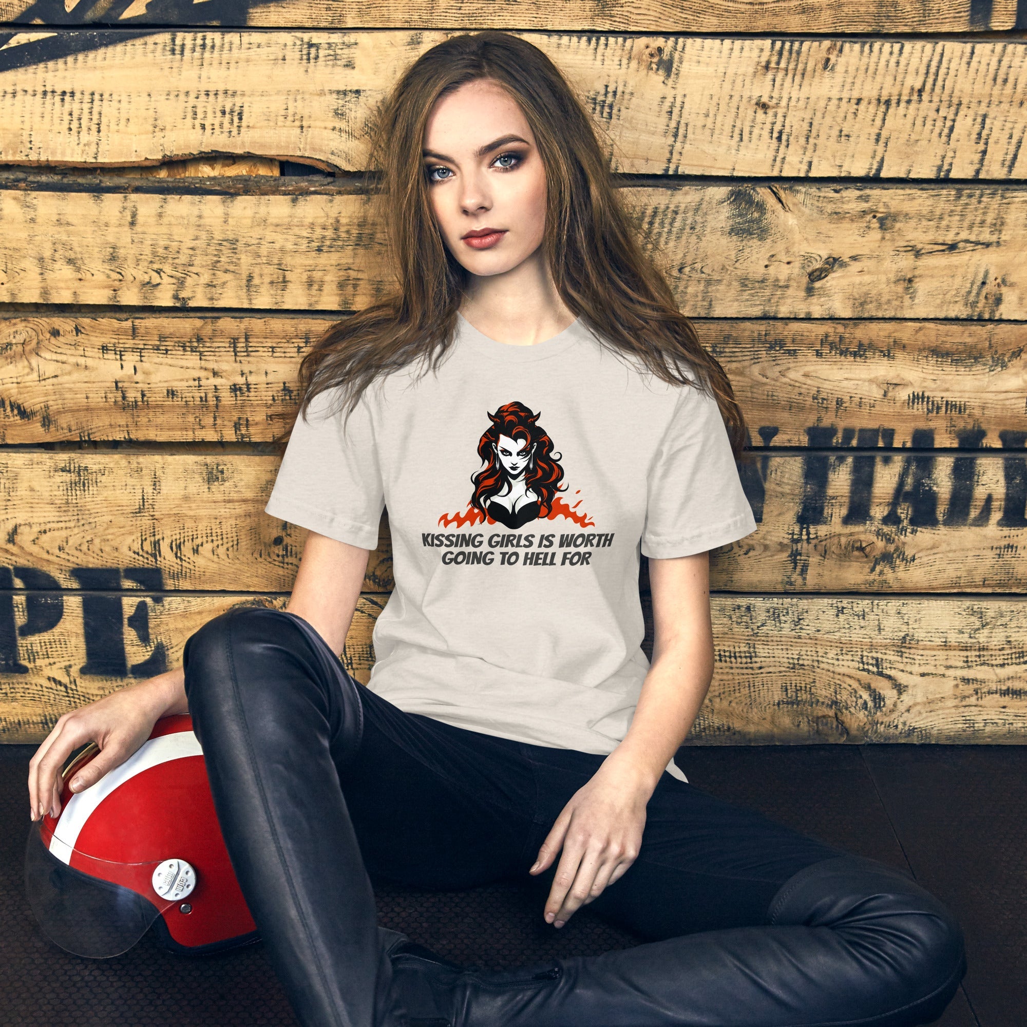 Kissing Girls Is Worth Going To Hell For T-Shirt T-shirts The Rainbow Stores