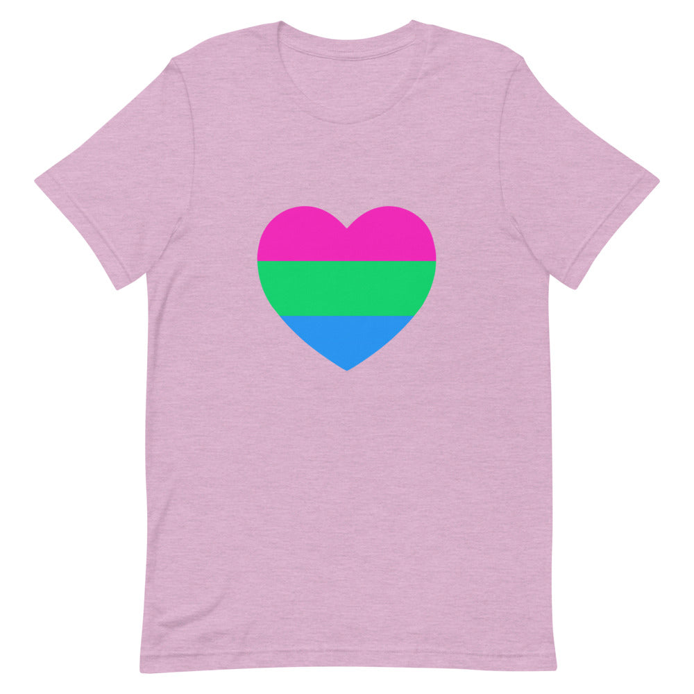 Polysexual Pride Flag Heart T-Shirt T-shirts The Rainbow Stores