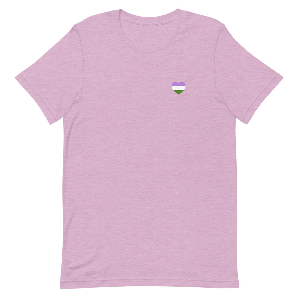 Genderqueer Pride Flag Small Heart T-Shirt