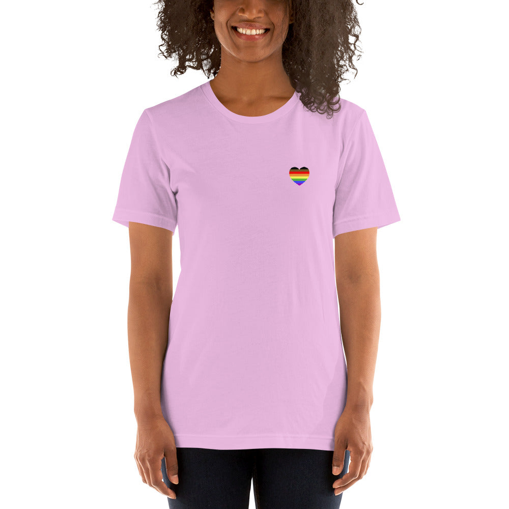 POC Inclusive Rainbow Pride Flag Small Heart T-Shirt T-shirts The Rainbow Stores