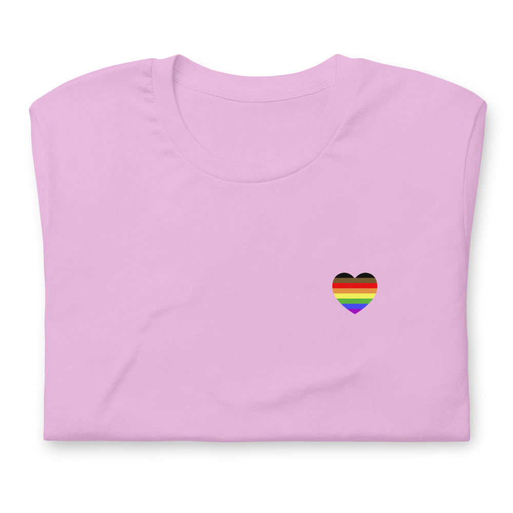 POC Inclusive Rainbow Pride Flag Small Heart T-Shirt T-shirts The Rainbow Stores