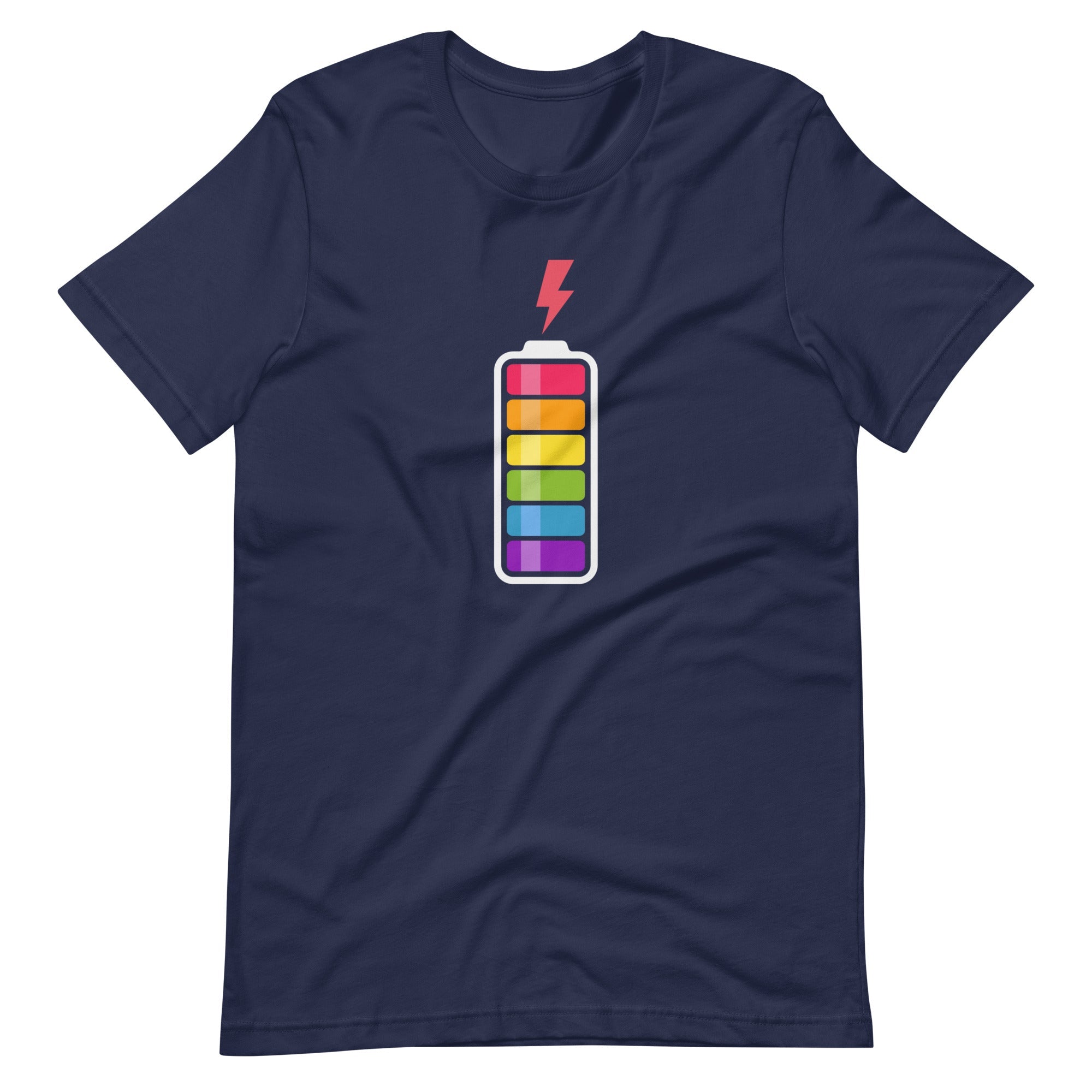 Rainbow Battery Fully Charged T-Shirt