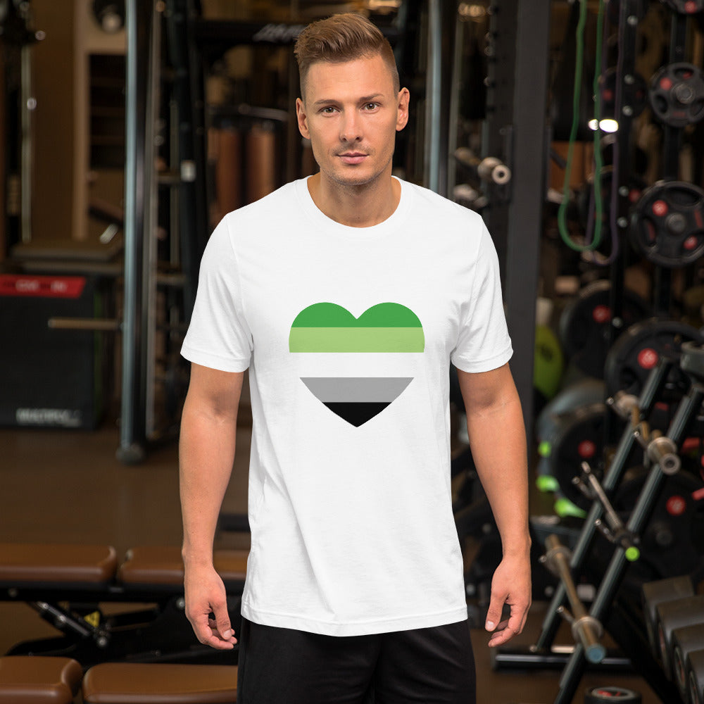 Aromantic Pride Heart T-Shirt T-shirts The Rainbow Stores