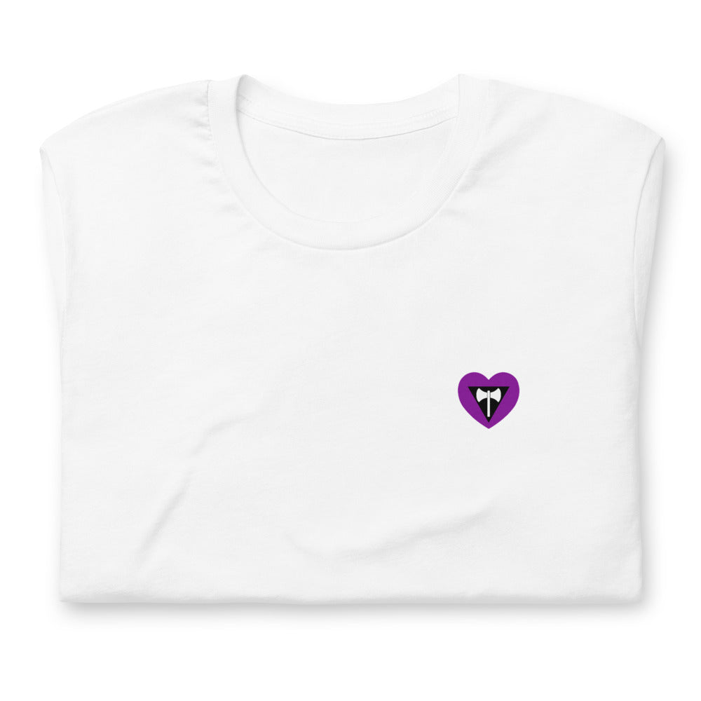 Labrys Lesbian Flag Small Heart T-Shirt T-shirts The Rainbow Stores