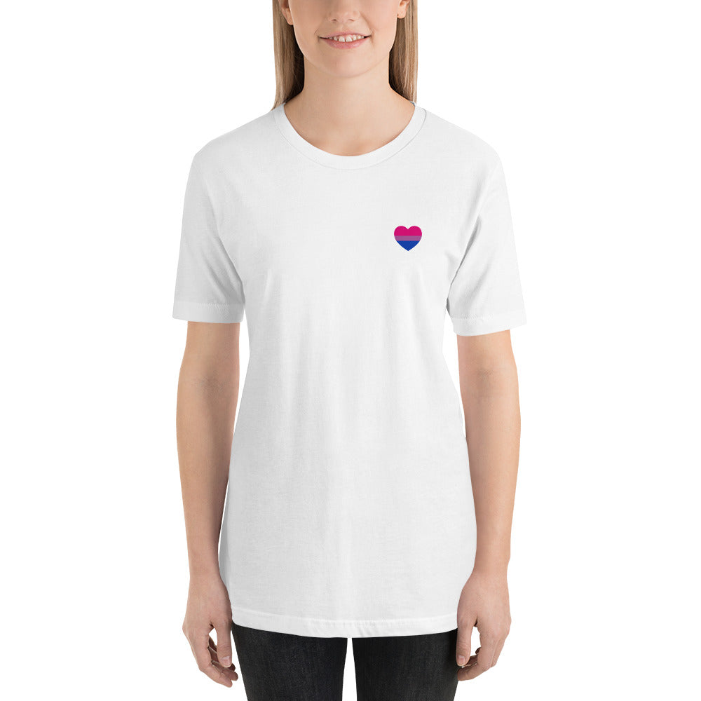 Bisexual Pride Flag Small Heart T-Shirt T-shirts The Rainbow Stores