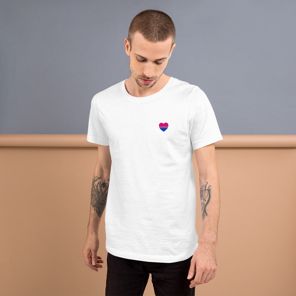 Bisexual Pride Flag Small Heart T-Shirt T-shirts The Rainbow Stores