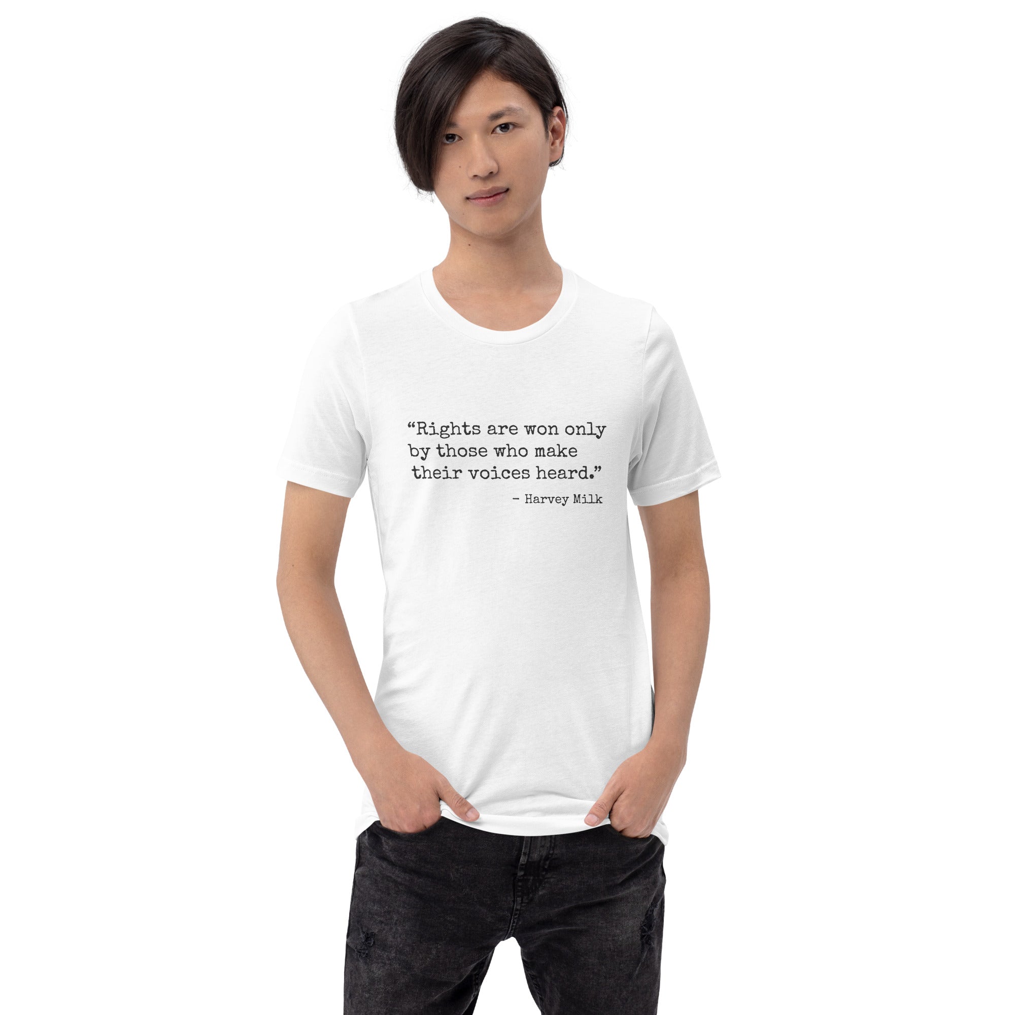 Rights Are Won Only By Those Who Make Their Voices Heard Harvey Milk T-shirt T-shirts The Rainbow Stores