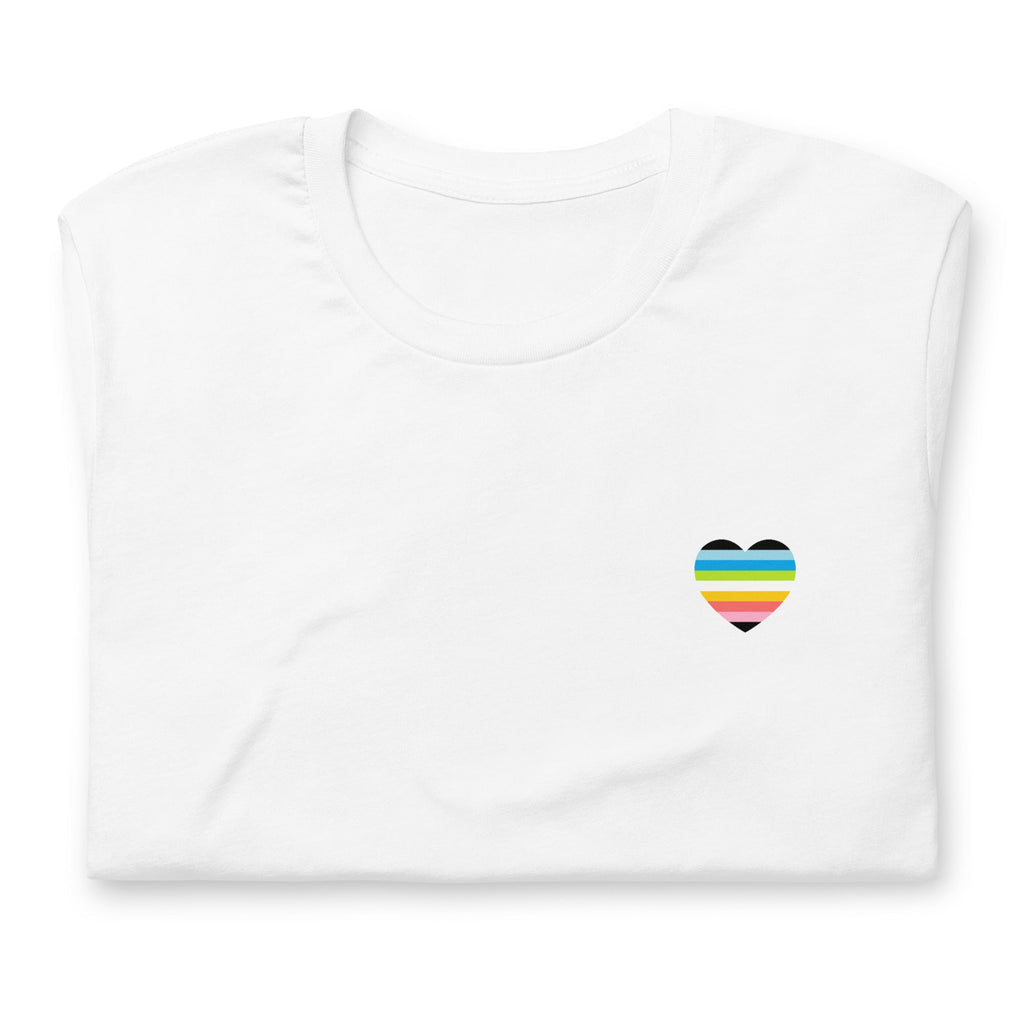 Small Queer Pride Heart T-Shirt T-shirts The Rainbow Stores