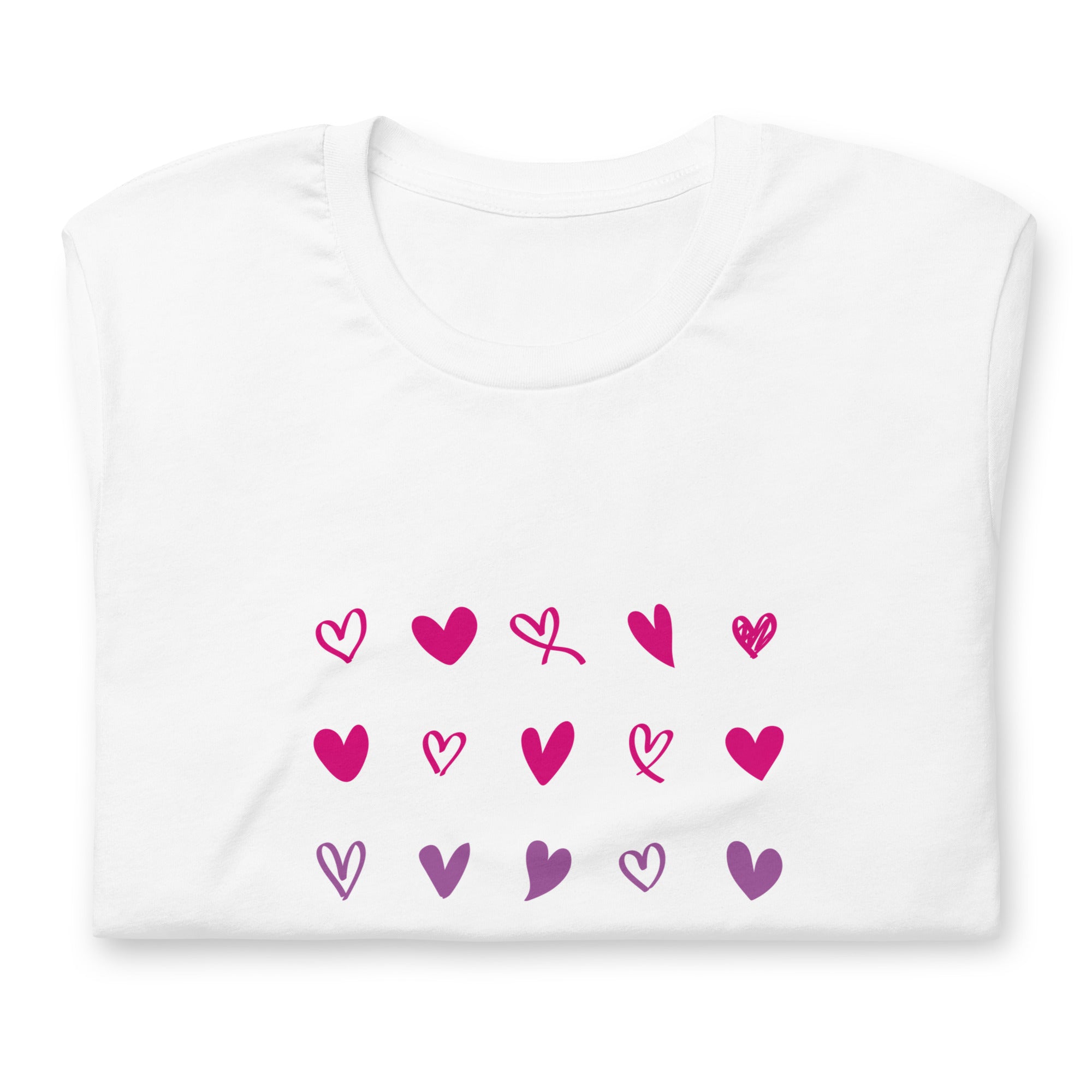 Bisexual Hearts Pride T-Shirt T-shirts The Rainbow Stores